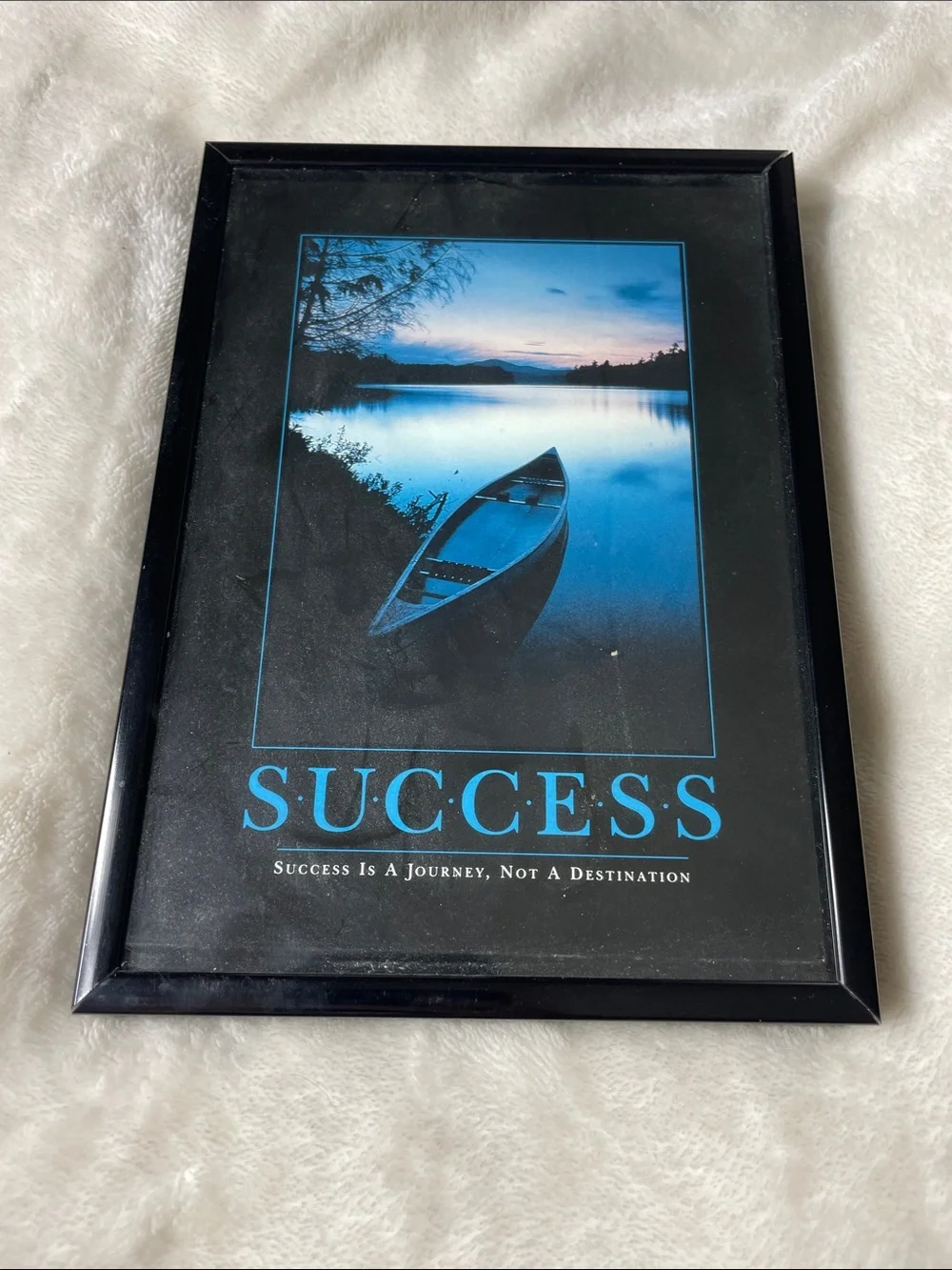 Framed 'Success' Motivational Wall Art - Blue